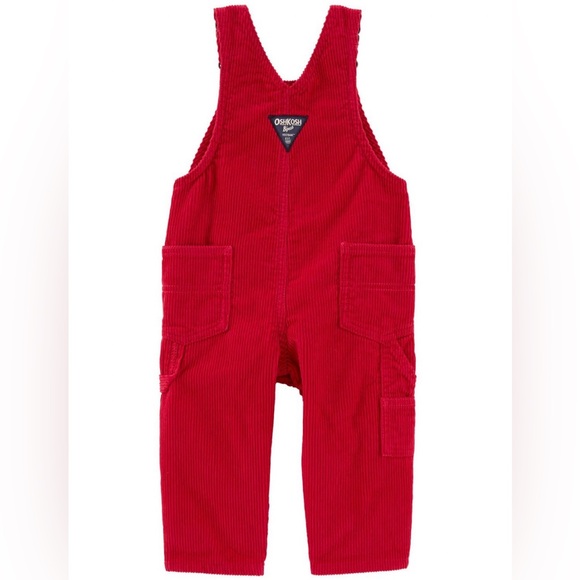 5/$25 Oshkosh Baby Red Corduroy Overalls - Picture 2 of 5